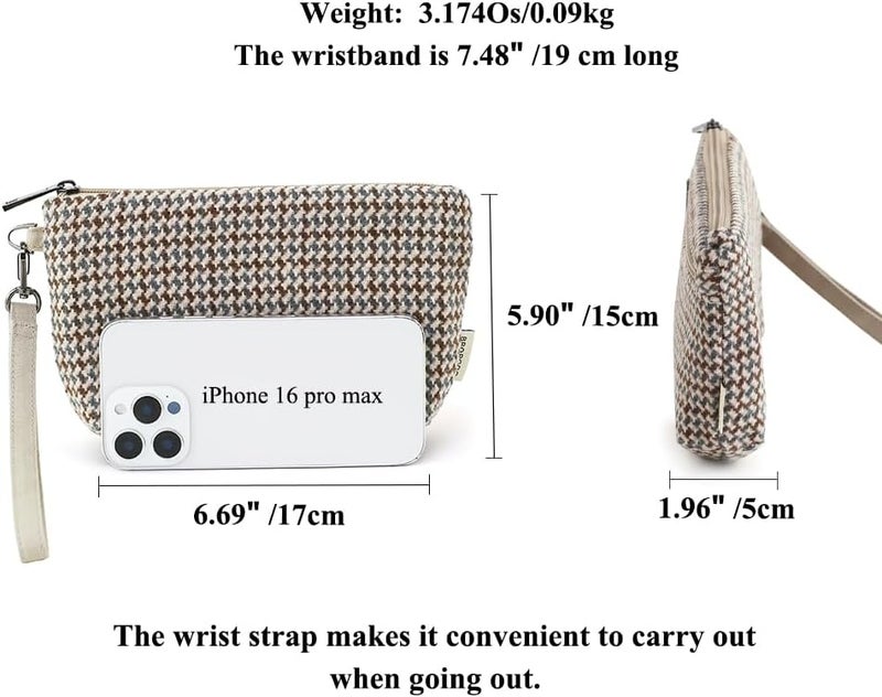 BBORGDC Small Wristlet Wallets for Women, Zip Clutch Bag with Wristlet Pouch, 3-Zipper Original Design - Image 2